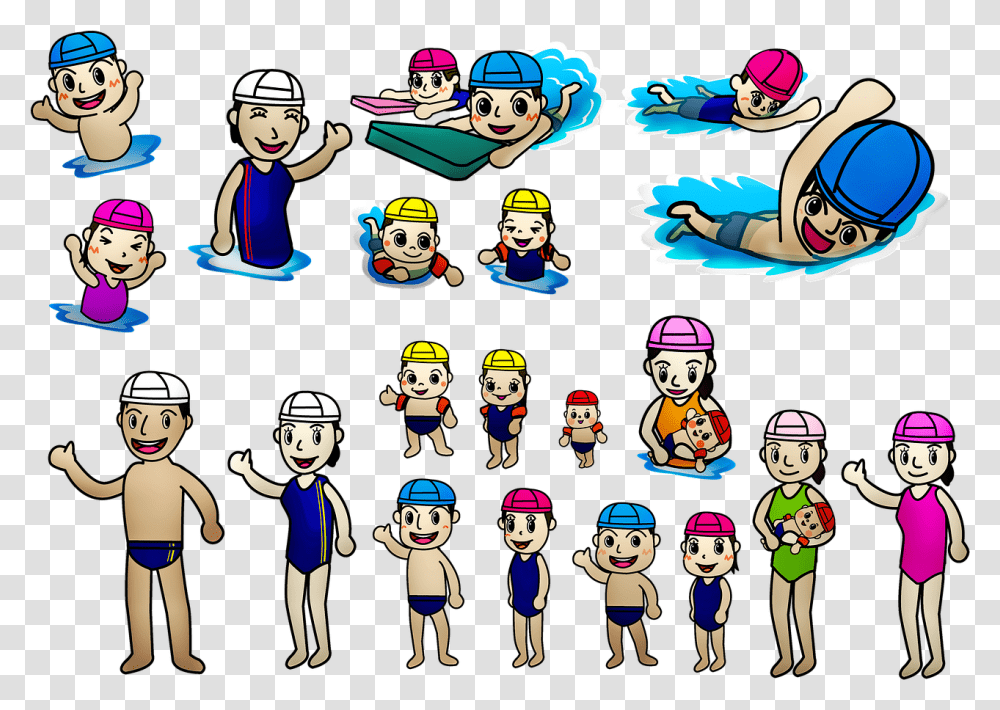 Kawaii People Swimming Imagenes Kawaii, Person, Graphics, Art, Label Transparent Png