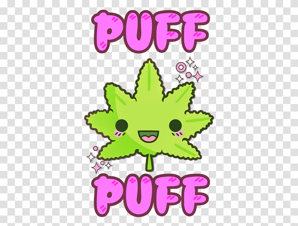 Kawaii Puff Weed Portable Battery Charger Weed Kawaii, Leaf, Plant, Poster, Advertisement Transparent Png