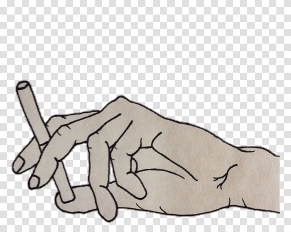 Kawaii Sketch Cigarette Smoking Smoker Cigarette Drawing, Hand, Fist Transparent Png