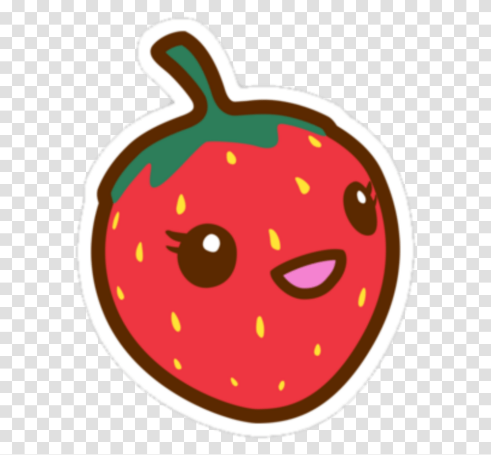Kawaii Strawberry Face Fruit Red Stickers Kawaii, Plant, Food, Produce, Pomegranate Transparent Png