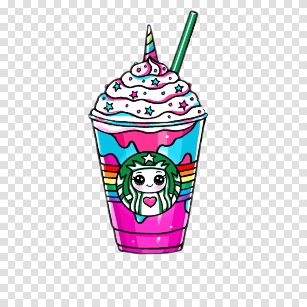 Kawaii Unicorn Art Starbucks Transparent Png