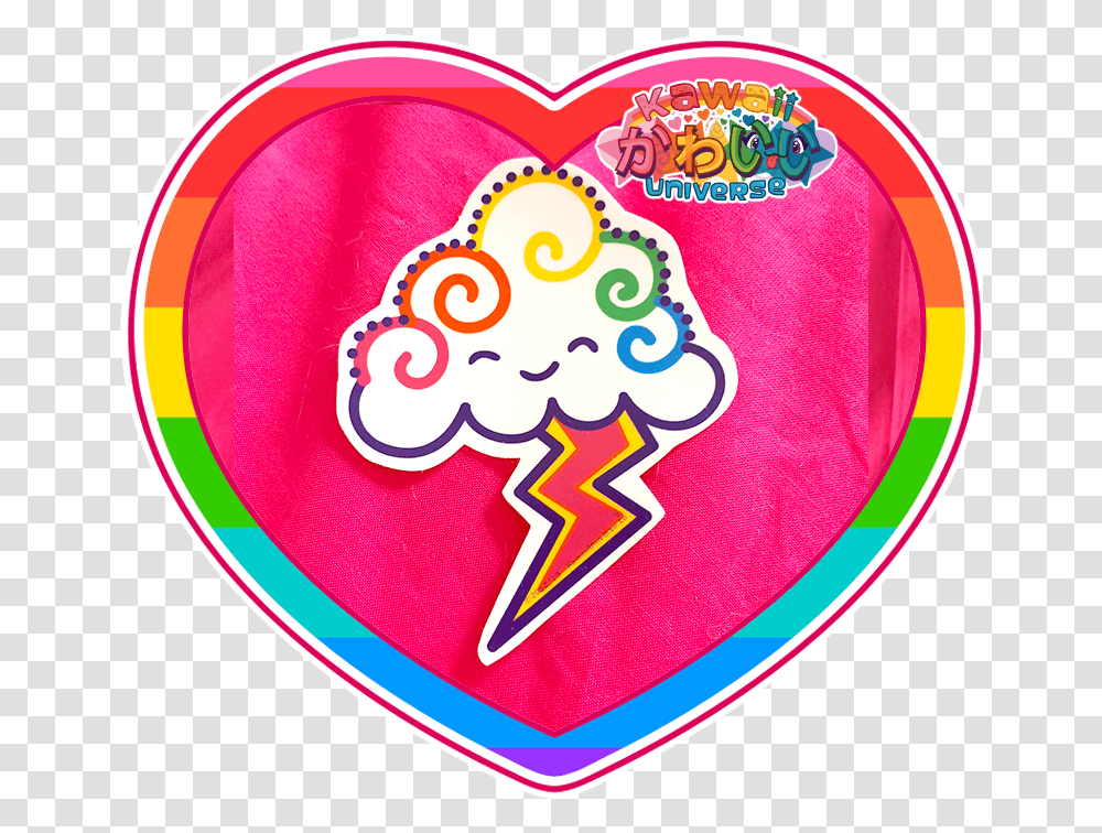 Kawaii Universe Cute Doodle Thunder Cloud Sticker Pic, Label, Logo Transparent Png