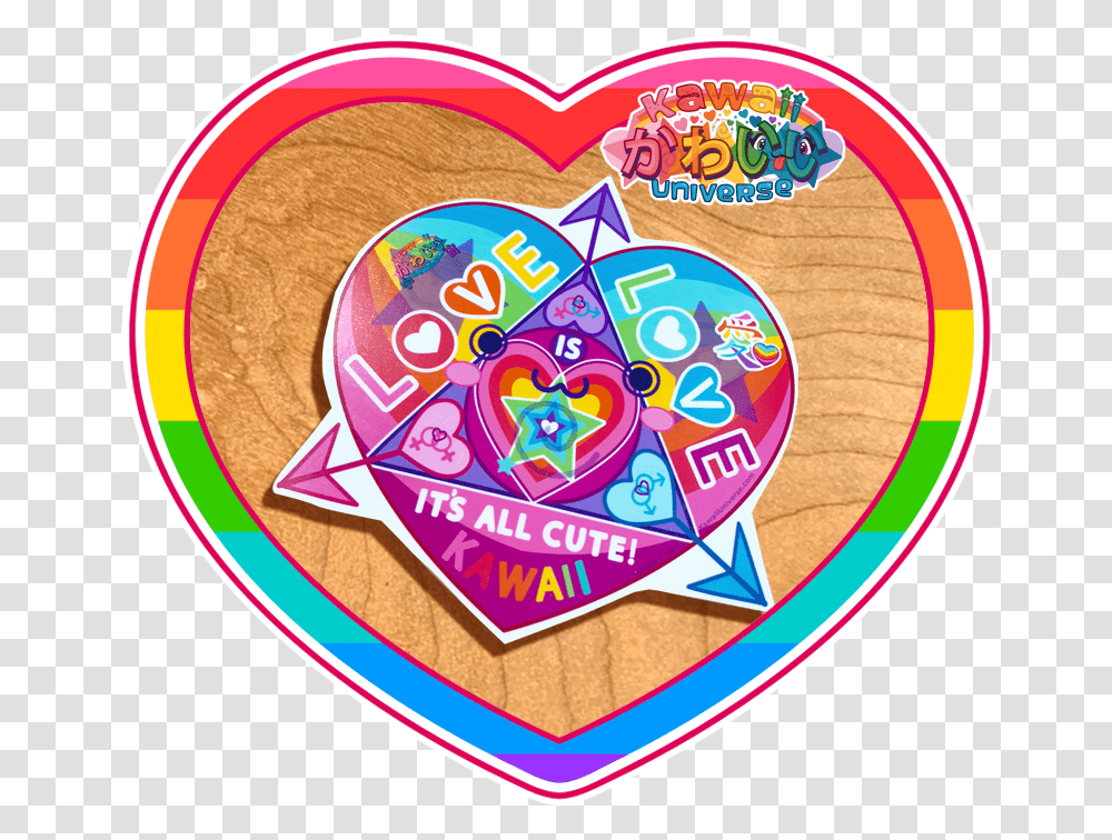 Kawaii Universe Cute Love Is Love Iac Sticker Pic 01 Circle, Logo, Trademark Transparent Png