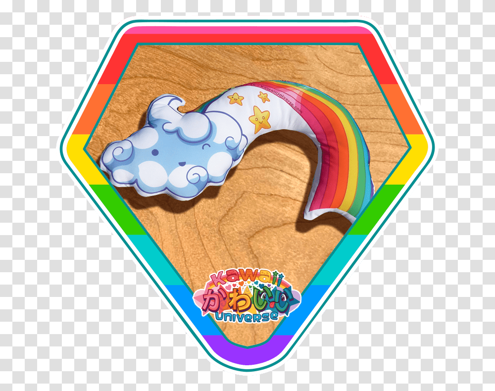 Kawaii Universe Cute Rainbow And Cloud Pillow Pic, Rug, Label, Nature Transparent Png