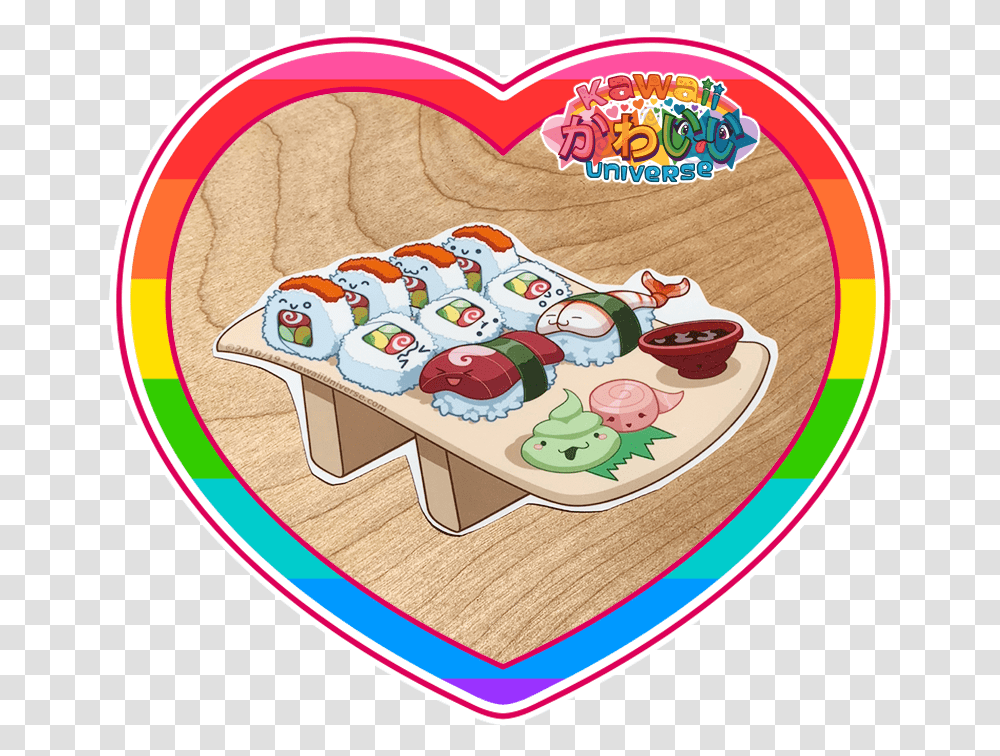 Kawaii Universe Cute Sushi N Nirigi Platter Sticker, Rug, Food, Birthday Cake Transparent Png