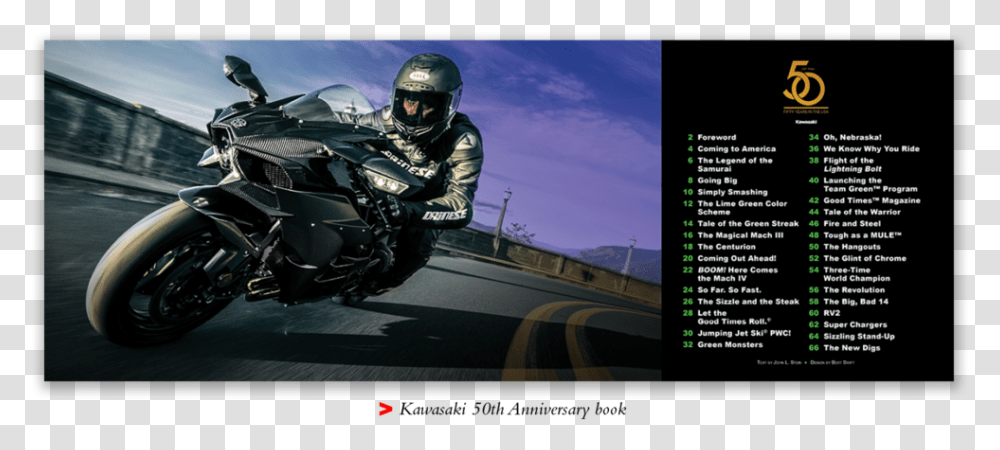 Kawasaki 50th 002 Motorcycle, Apparel, Crash Helmet, Vehicle Transparent Png