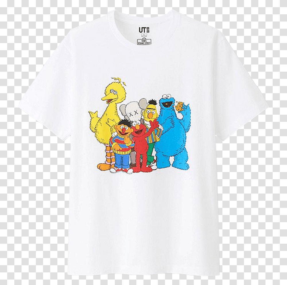 Kaws X Sesame Street Download Kaws X Uniqlo Sesame Street Shirt, Apparel, T-Shirt, Sleeve Transparent Png