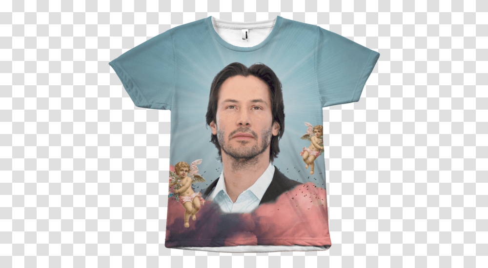 Keanu In The Clouds Shirt Shirts Reeves Meme T Best Shower Curtain Meme, Clothing, Apparel, Person, Human Transparent Png