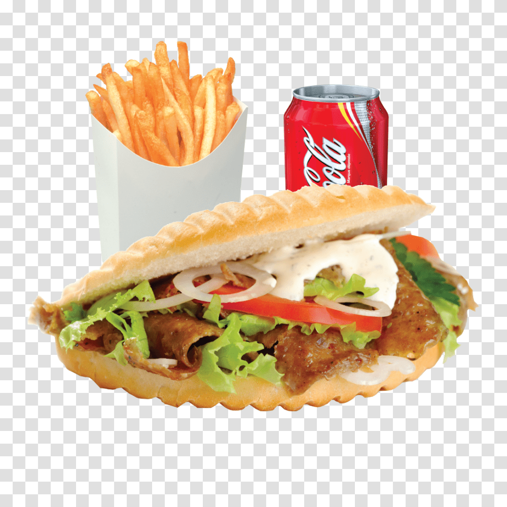 Kebab, Food, Burger, Fries, Soda Transparent Png