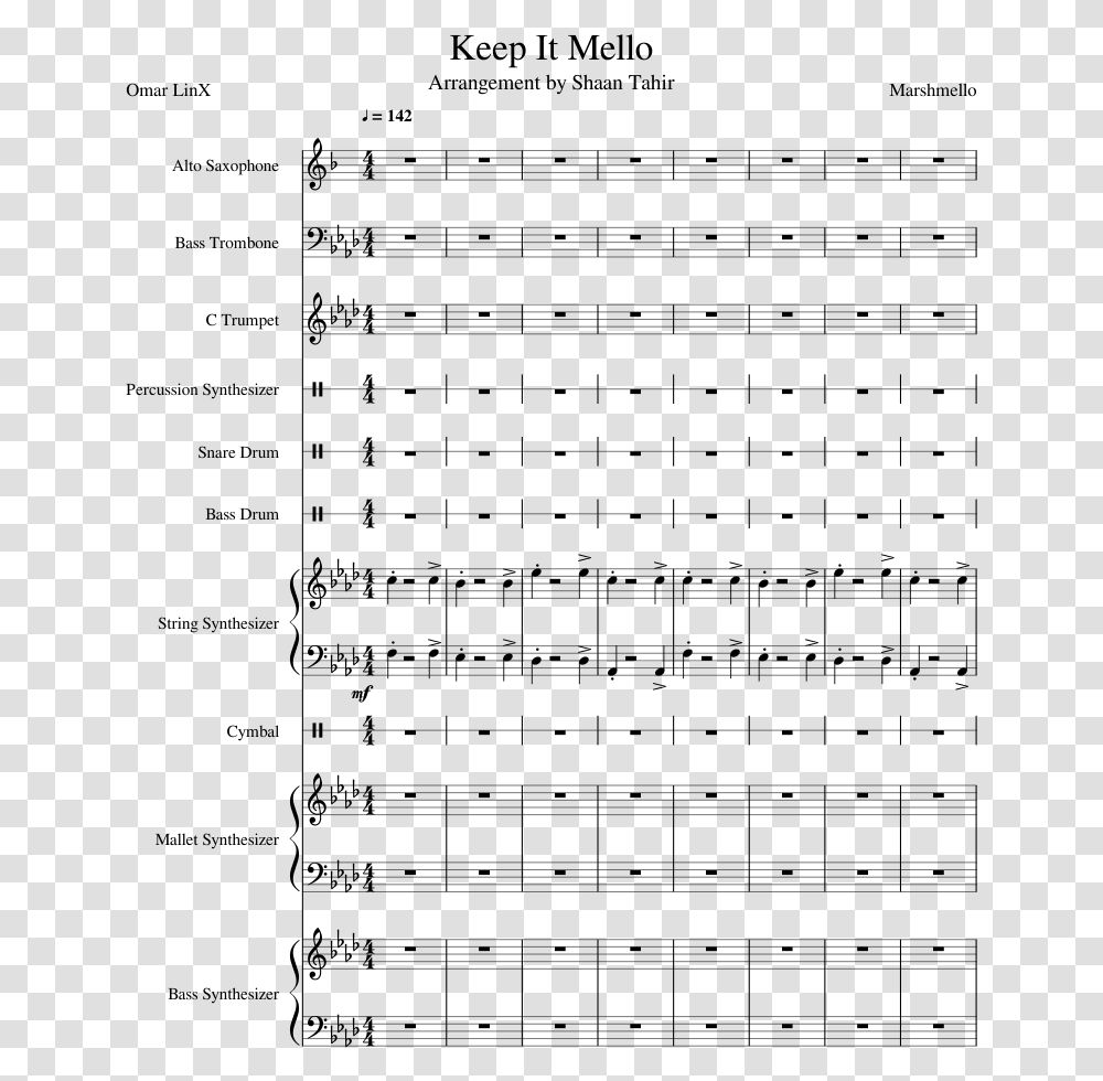 Keep It Mello Sheet Music Composed By Marshmello Everlasting Love Love Affair Sheet Music, Gray Transparent Png