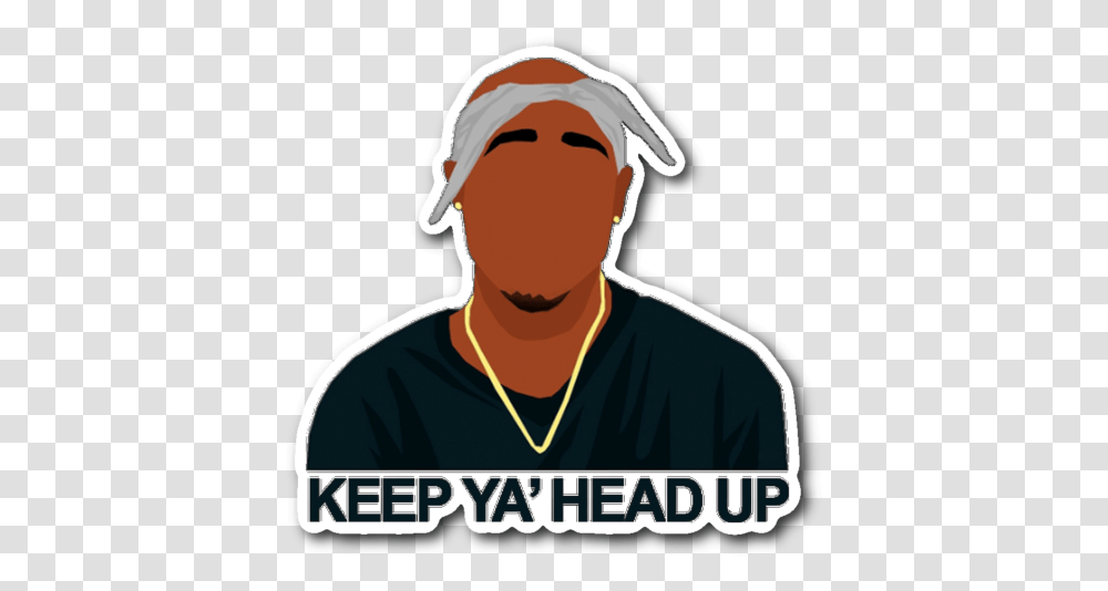 Keep Ya Head Up Tupac Sticker Illustration, Clothing, Apparel, Person, Human Transparent Png