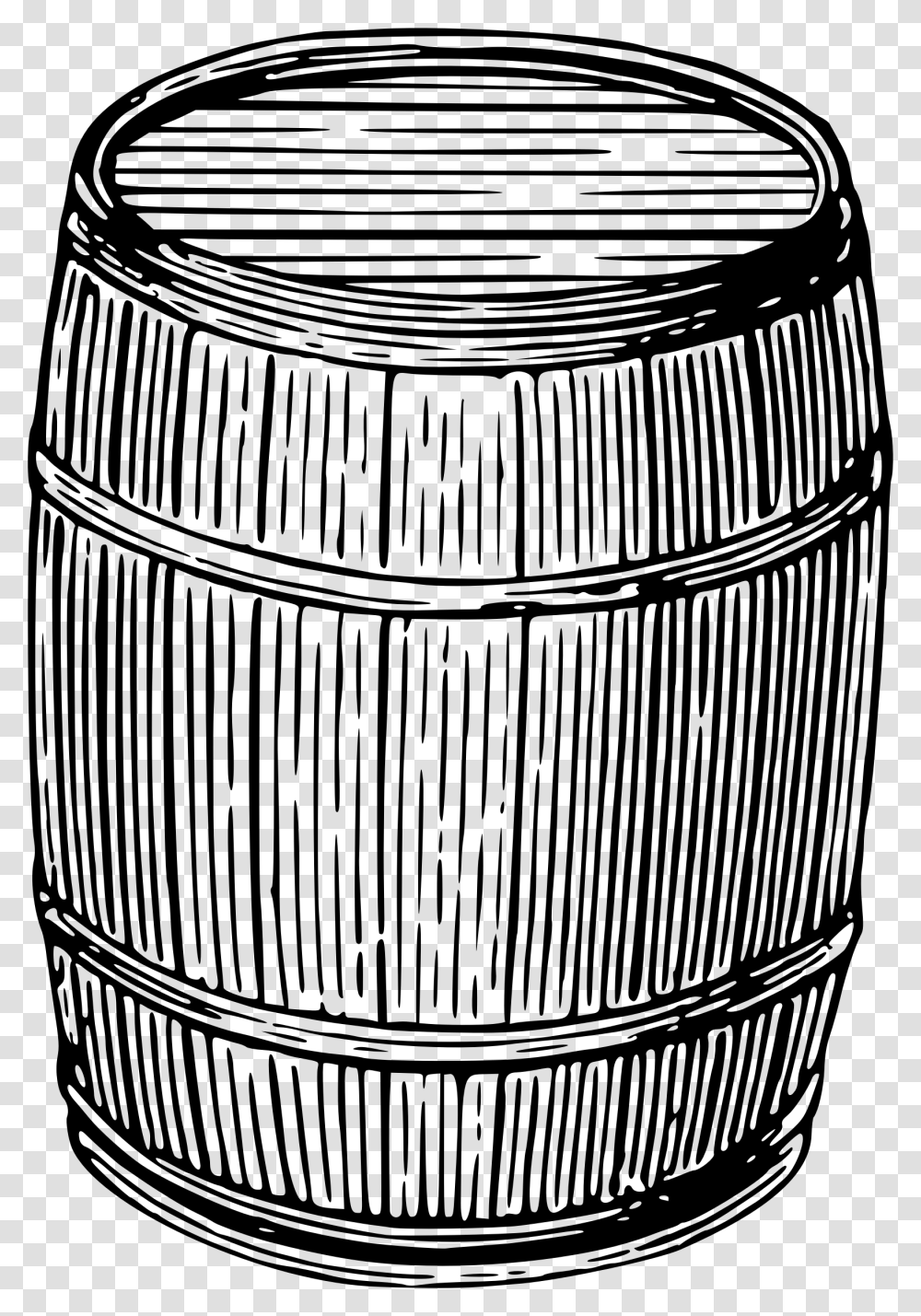Keg Drawing Download Wooden Barrel Black And White, Gray, World Of Warcraft Transparent Png