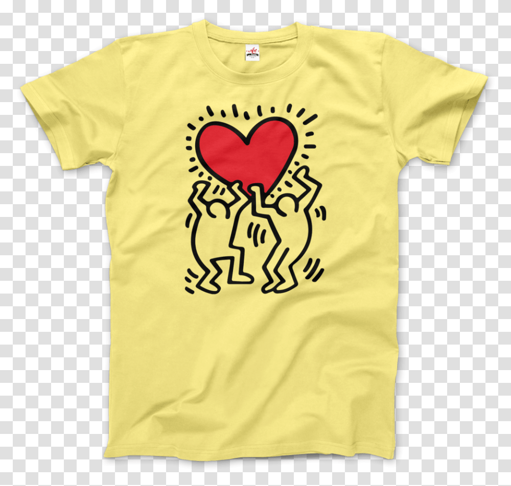 Keith Haring Men Holding Heart Icon Keith Haring Stickers Redbubble, Clothing, Apparel, T-Shirt, Applique Transparent Png