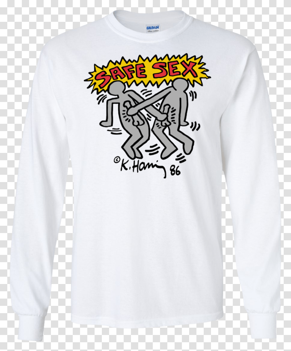 Keith Haring Safe Sex Shirt, Sleeve, Apparel, Long Sleeve Transparent Png