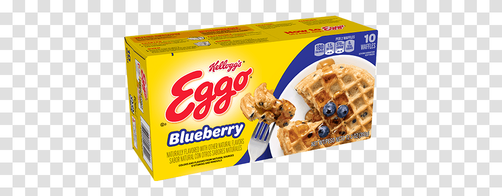 Kelloggs Eggo Blueberry Waffles Blueberry Eggo Waffles, Food, Snack, Flyer, Poster Transparent Png