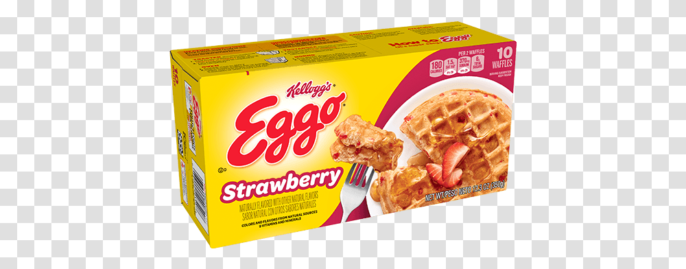 Kelloggs Eggo Strawberry Waffles Eggo Waffles Apple Cinnamon, Food, Menu, Text, Fork Transparent Png