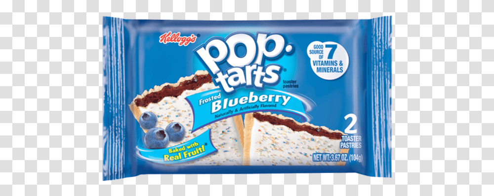 Kelloggs Pop Tarts Frosted Blueberry 2pk Pop Tarts Frosted Blueberry, Food, Cracker, Bread, Bacon Transparent Png