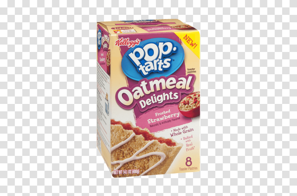 Kelloggs Pop Tarts Oatmeal Delights Frosted Strawberry Toaster, Food, Snack, Bread, Cracker Transparent Png