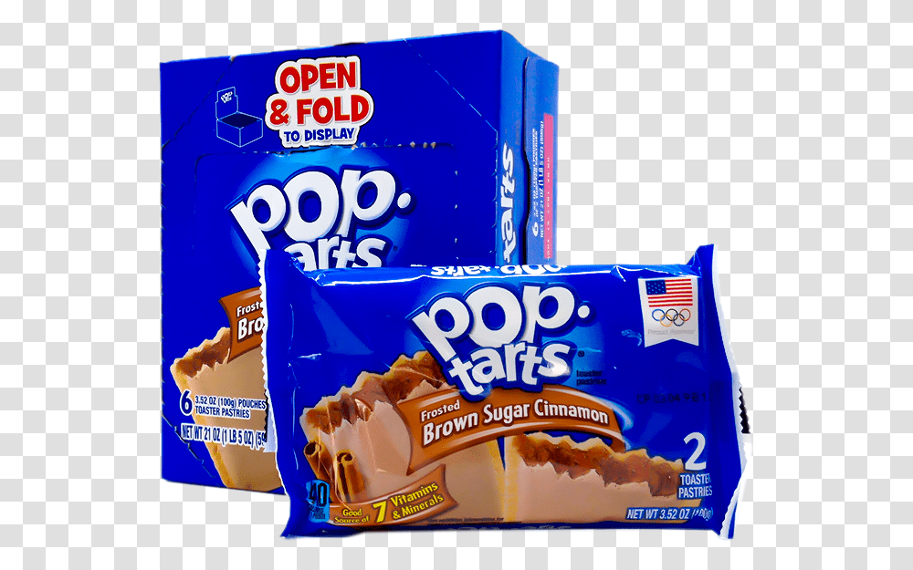 Kellogs Pop Tarts Frosted Brown Sugar Cinnamon Pop Tarts Cinnamon 6 Units Display, Food, Snack Transparent Png