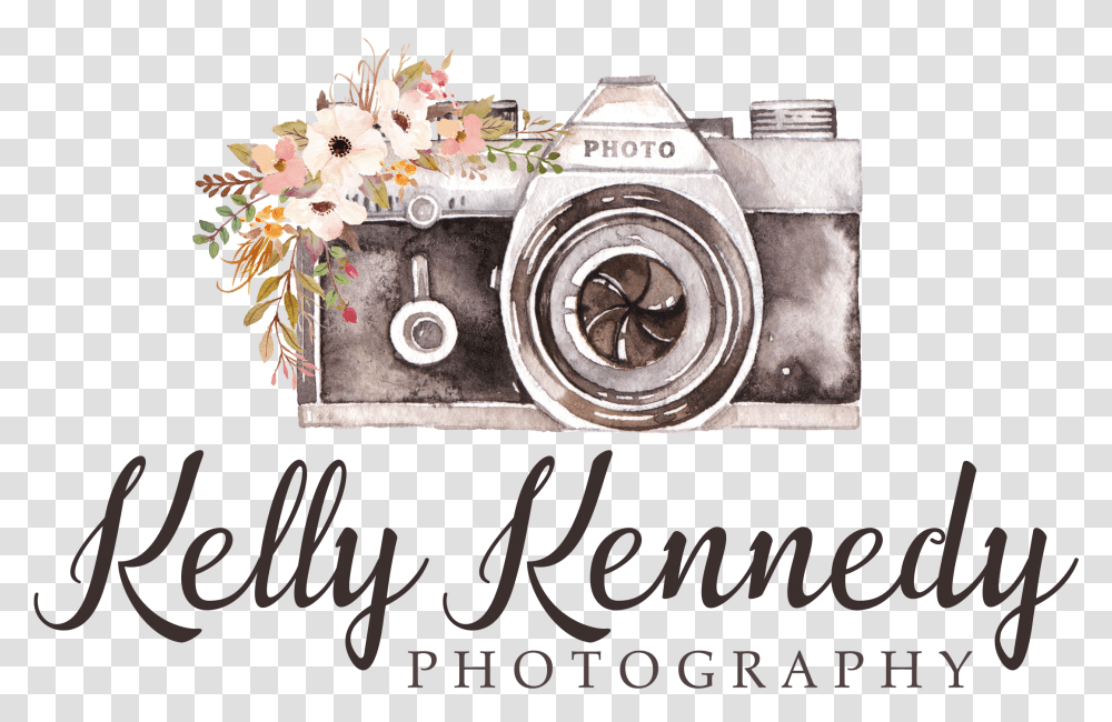 Kelly Kennedy Photography Camera With Flowers, Electronics, Plant, Blossom, Digital Camera Transparent Png