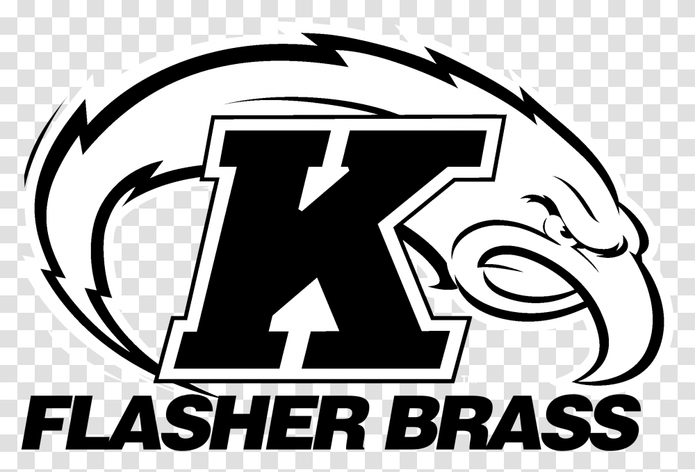 Ken State Flasher Brass Logo Black And White Kent State Golden Flashes, Trademark, Buckle Transparent Png