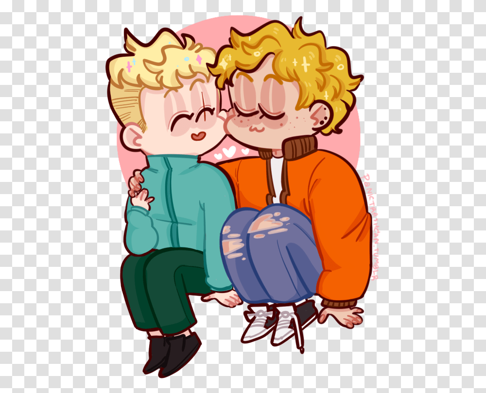 Kenny X Butters Sweethearts South Park Happy Clip South Park Fanart, Person, Make Out, Book, Hug Transparent Png