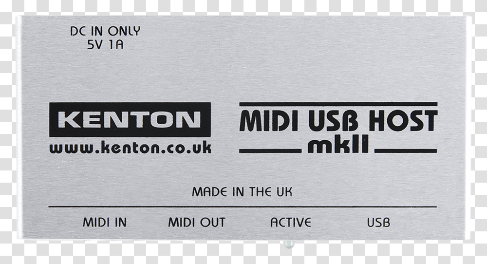 Kenton Midi Usb Host Mk2 Label, Paper, Ticket, Business Card Transparent Png