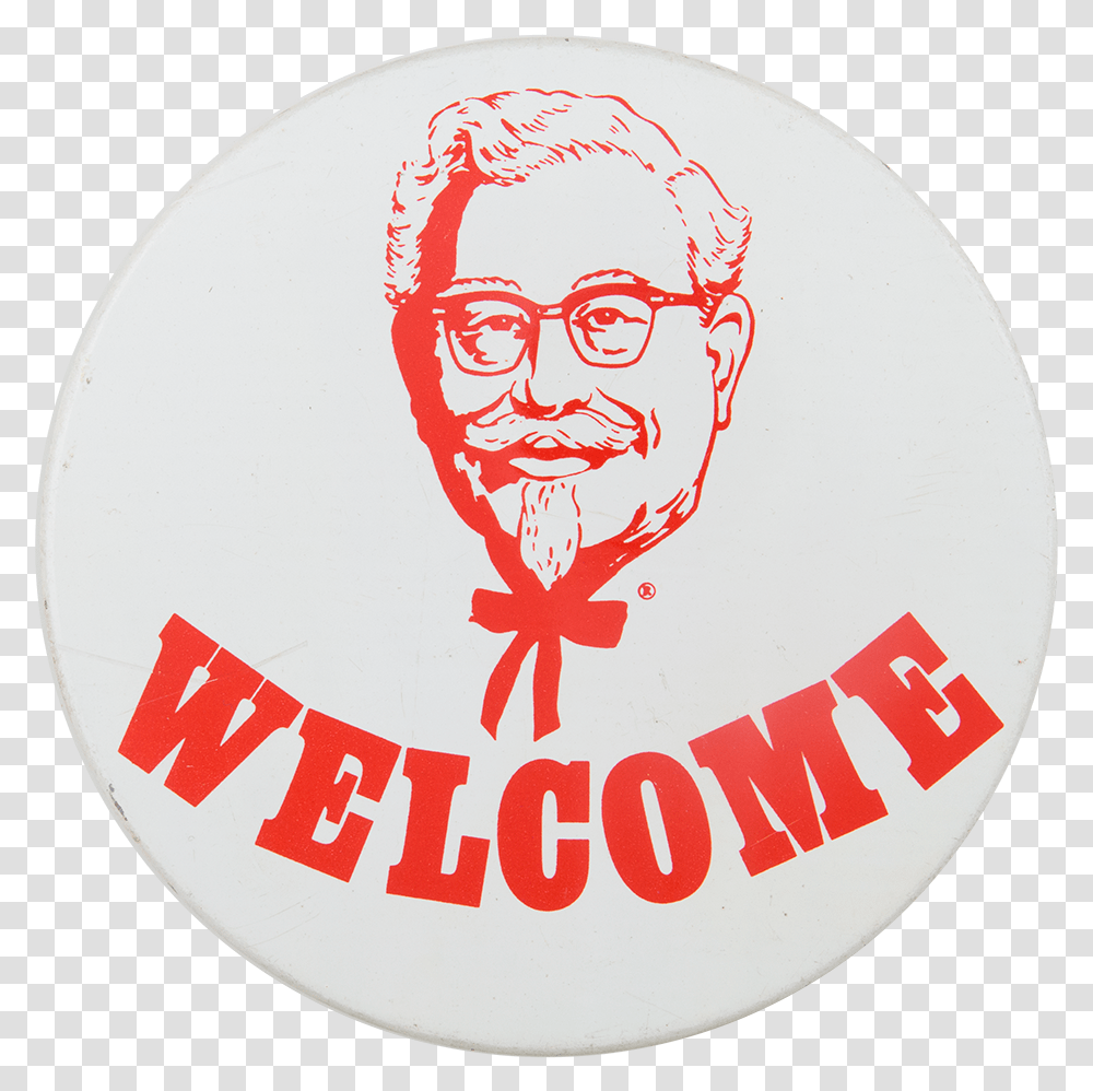 Kentucky Fried Chicken Welcome Advertising Button Museum Kentucky Fried Chicken Button, Label, Sticker, Logo Transparent Png