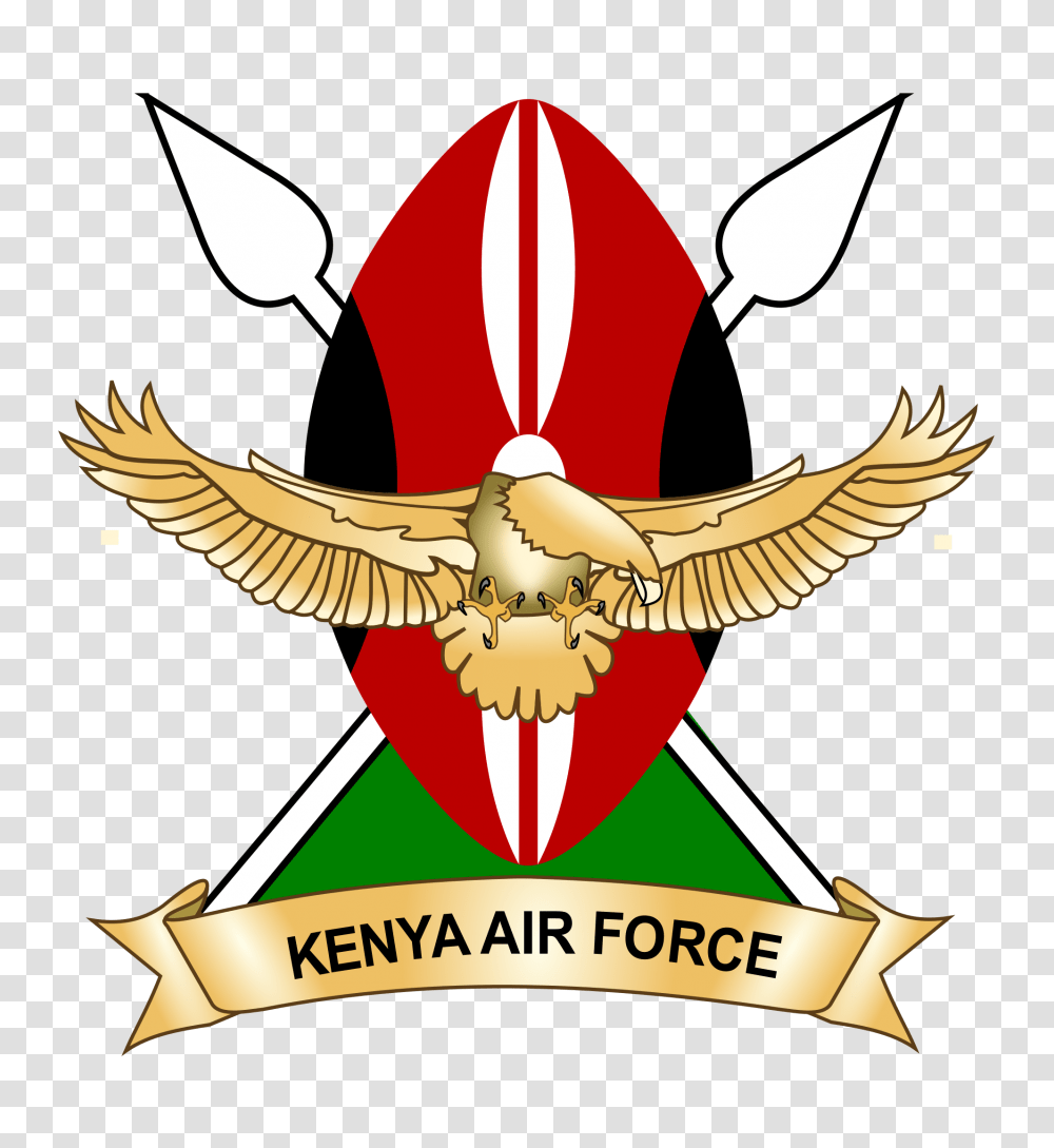 Kenya Airforce Logo, Emblem, Trademark, Eagle Transparent Png