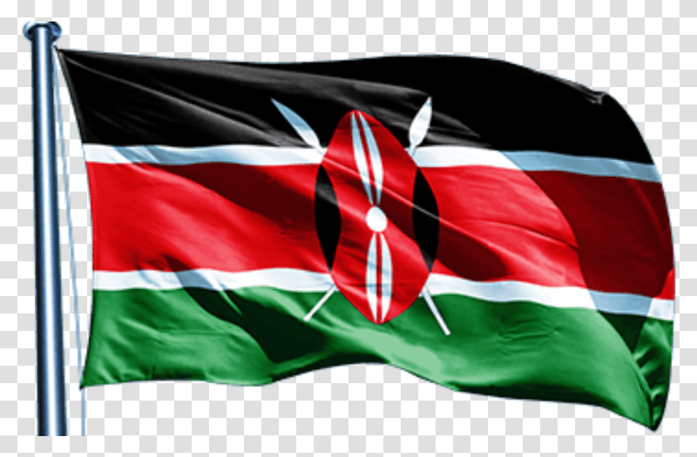 Kenya Flag On Pole, American Flag Transparent Png