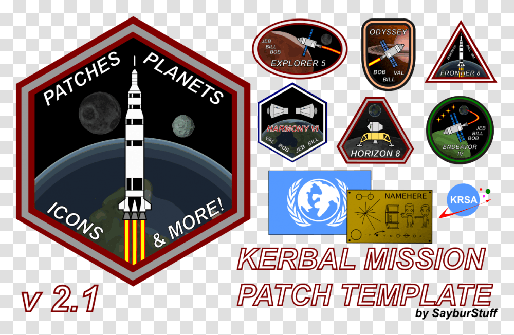 Kerbal Mission Patch Template V2 Kerbal Space Program Patch, Label, Text, Logo, Symbol Transparent Png