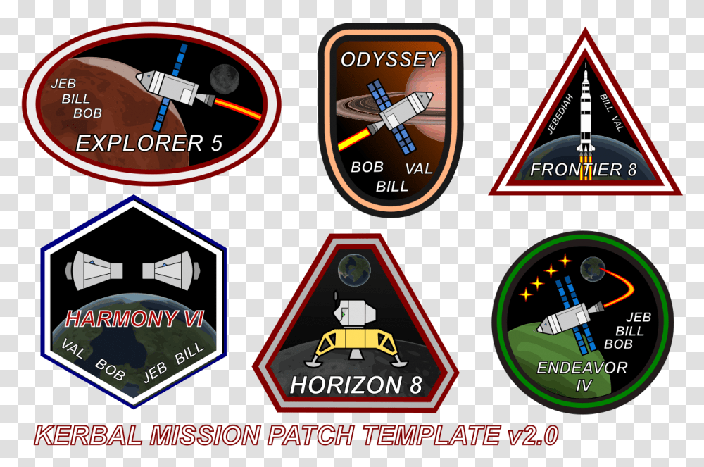 Kerbal Mission Patch Template V2 Kerbal Space Program Patch, Label, Text, Road Sign, Symbol Transparent Png