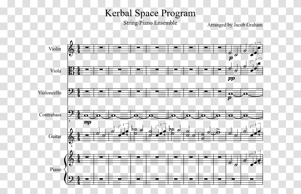 Kerbal Space Program Sheet Music Piano, Gray, World Of Warcraft Transparent Png