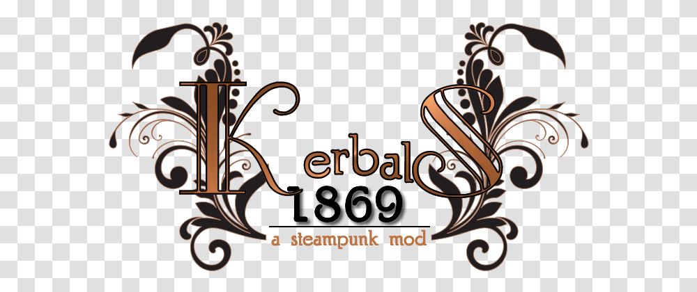 Kerbal Space Program Steampunk - 1869 2020 Download Decorative, Label, Text, Floral Design, Pattern Transparent Png