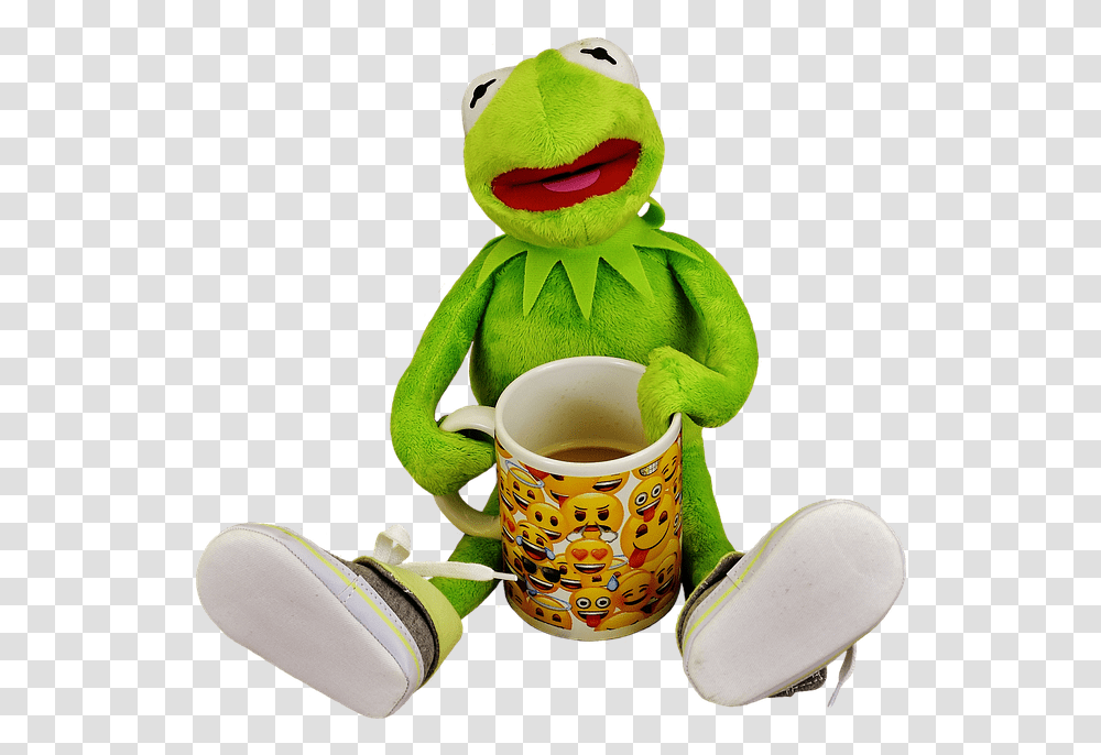 Kermit Coffee Break Frog Work Funny Cup Coffee Kermit The Frog, Toy, Plant, Animal, Coffee Cup Transparent Png