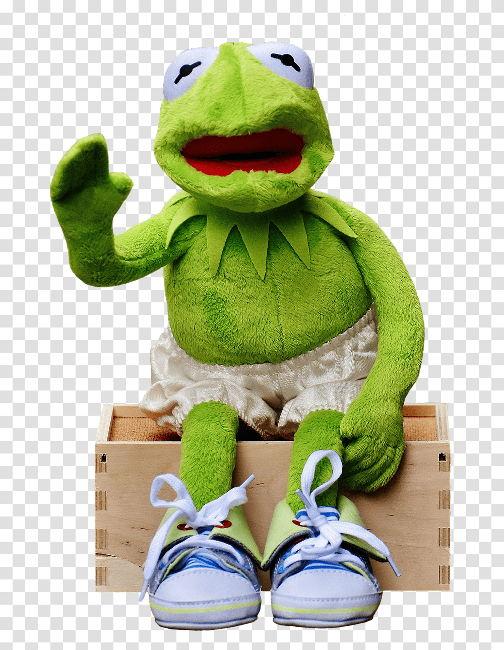 Kermit Sit Bank Sneakers Pants Frog Funny Wave Dienstag Spruch, Toy, Apparel, Plush Transparent Png