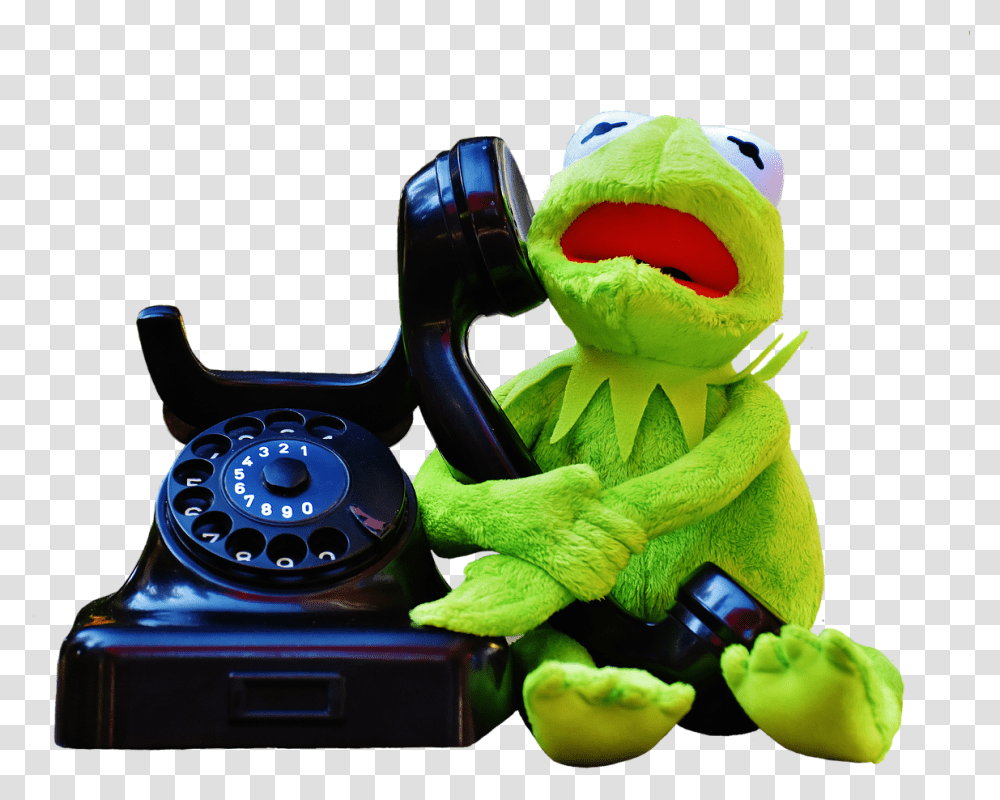 Kermitfrogphonefigurefunny Free Image From Needpixcom Kermit The Frog On The Phone, Toy, Electronics, Dial Telephone Transparent Png