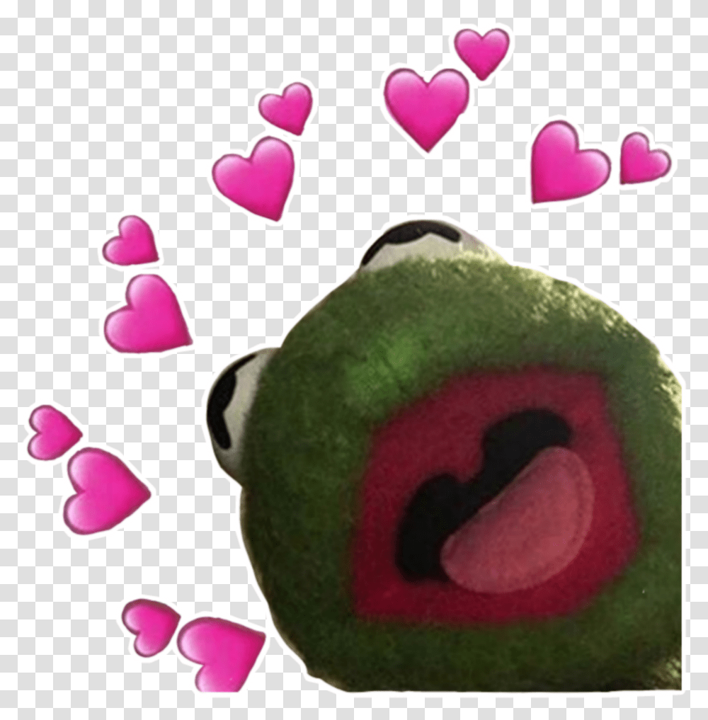 Kermitmeme Meme Green Greenmeme Kermit Wholesome, Plant, Purple, Heart, Rubber Eraser Transparent Png