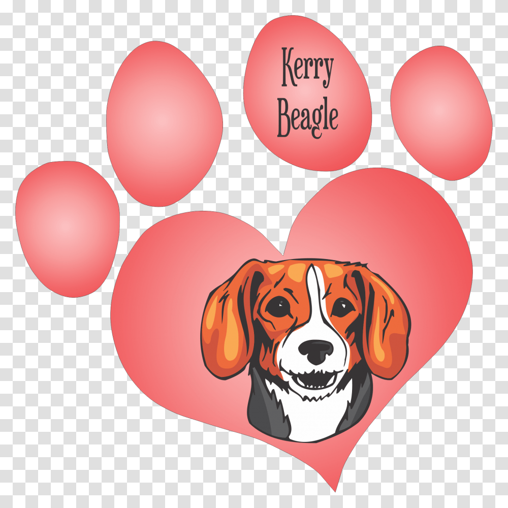 Kerry Beagle Decal Valentines Day Dog Clipart, Hound, Pet, Canine, Animal Transparent Png