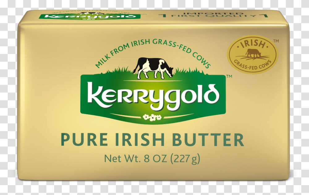 Kerrygold Grass Fed Salted Pure Irish Butter 8 Oz Walmartcom Carrie Gold Butter, Label, Text, Mammal, Animal Transparent Png