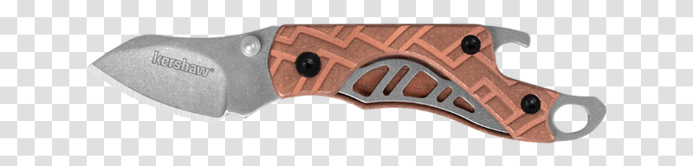 Kershaw Cinder Liner Lock Knife Copper Handle Stonewash Utility Knife, Blade, Weapon, Weaponry, Buckle Transparent Png
