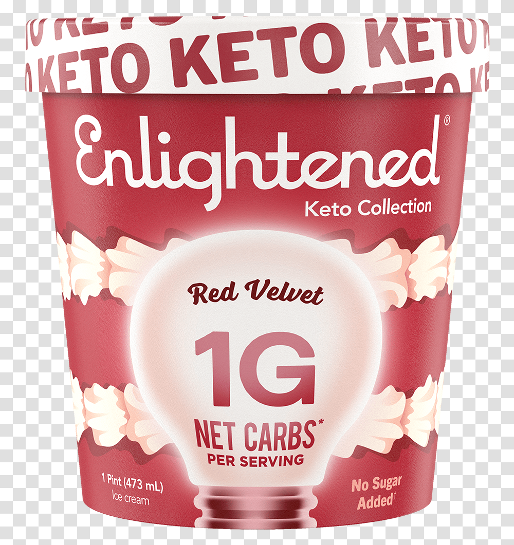 Keto Red Velvet Pint Enlightened Keto Red Velvet, Dessert, Food, Yogurt, Birthday Cake Transparent Png