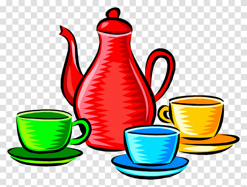 Kettlecupteapot Coffee Pot And Cups, Saucer, Pottery, Coffee Cup, Jug Transparent Png