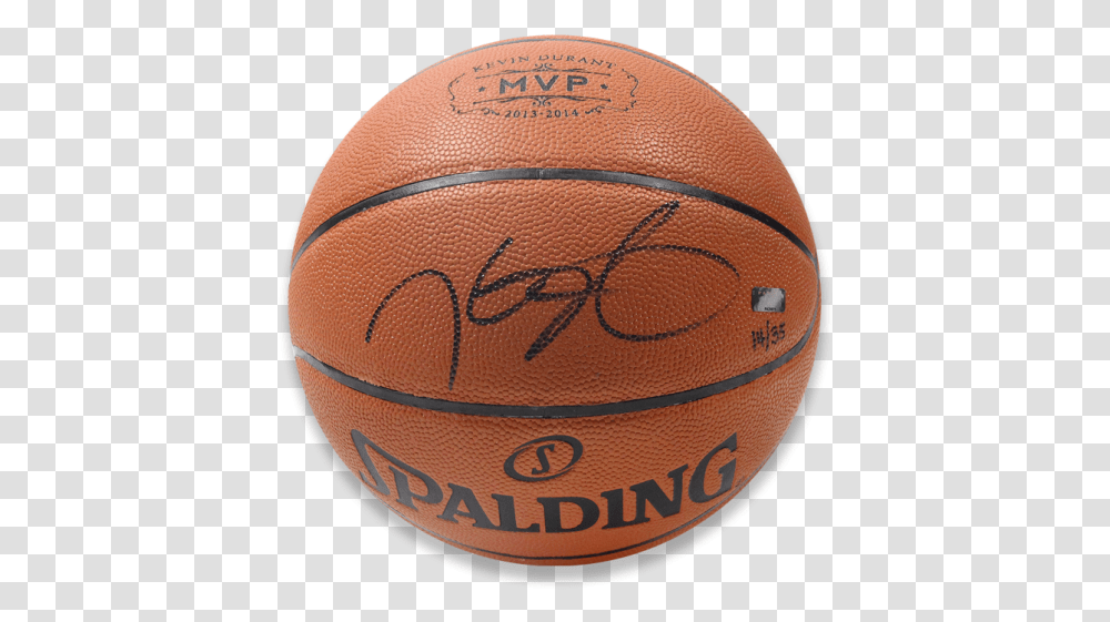 Kevin Durant Signed Nba Spalding Basketball With 2013 14 Mvp Stamp Water Basketball, Sport, Sports, Team Sport, Baseball Cap Transparent Png