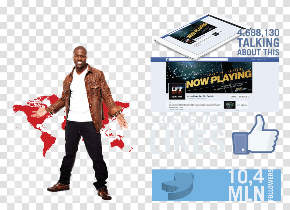 Kevin Hart Flat Vector World Map, Person, Human, Poster, Advertisement Transparent Png