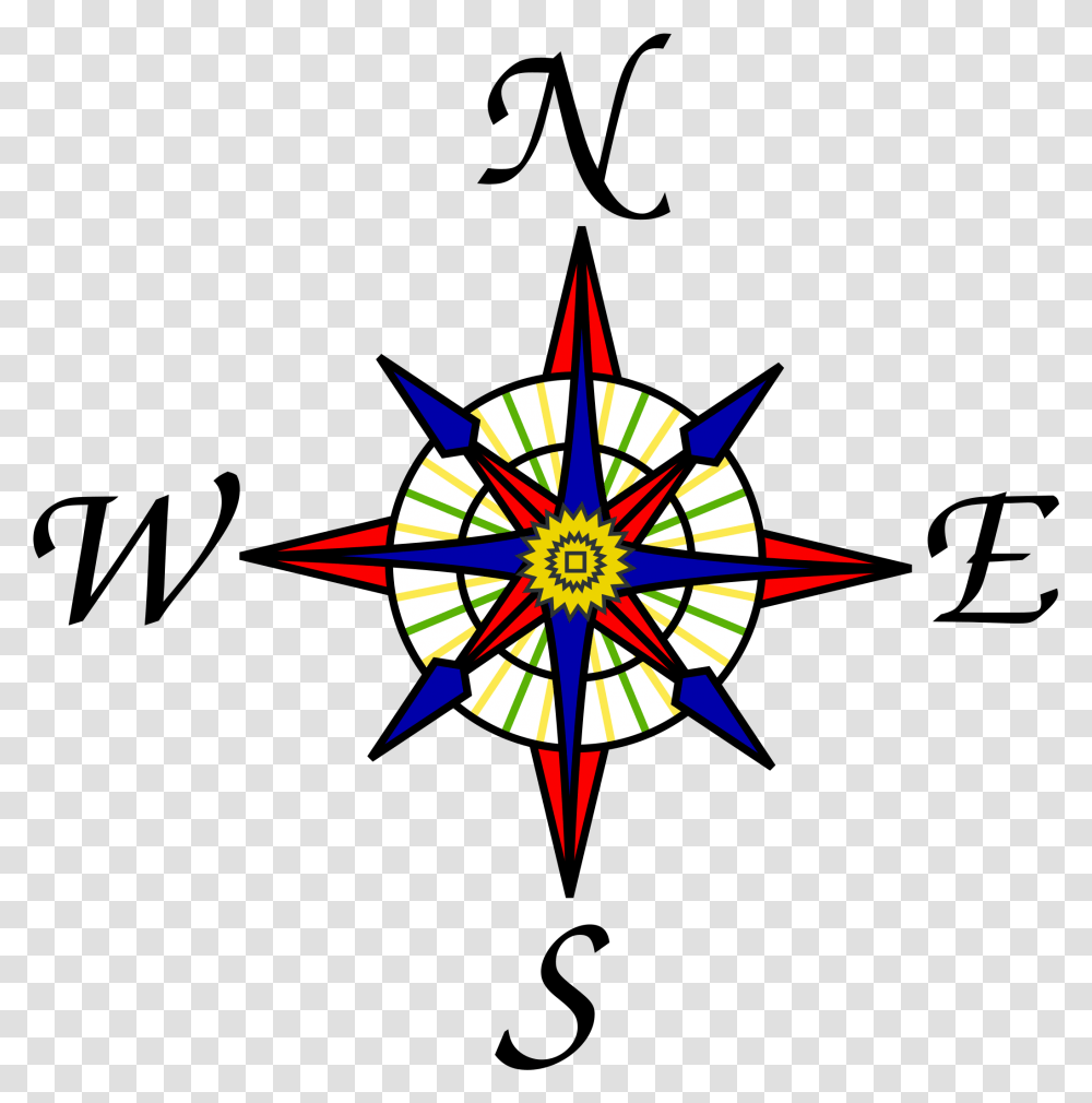 Key And Compass Rose Transparent Png