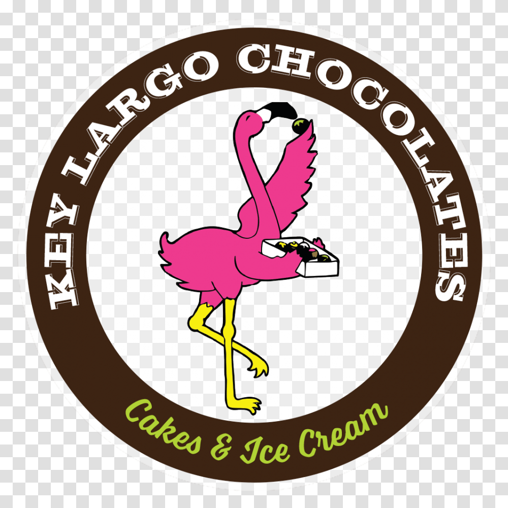 Key Largo Chocolates Cakes Ice Cream Key Largo Chocolates, Animal, Flamingo, Bird, Logo Transparent Png