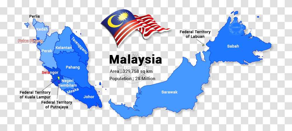 Key Malaysia Malaysia At A Glance Malaysia Visa Online Sabah And Sarawak Map, Diagram, Atlas, Plot Transparent Png