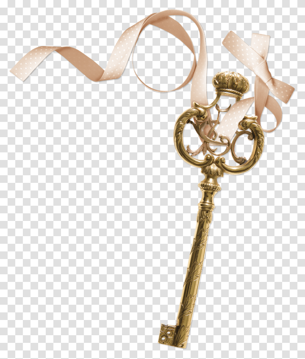 Key Ribbon Scrapbook Steampunk Key, Cross, Lamp, Bronze Transparent Png