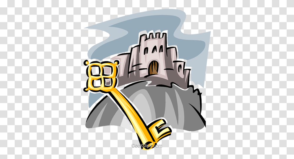 Key To The Castle Royalty Free Vector Clip Art Illustration, Poster, Building, Drawing, Doodle Transparent Png